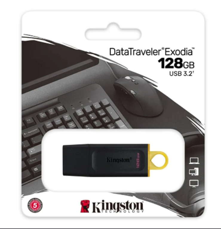 Memoria USB 128GB KINGSTON DATA TRAVELE EXODIA 3.2 AMARILLA